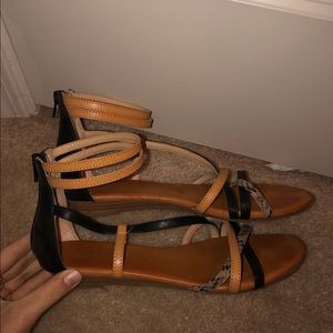 Sandals with Snake Skin Detail